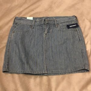 *NWT* pin striped jean mini skirt